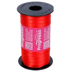 Fita de Cetim Progresso 7mm nº1 - 100m Vermelho Tomate - 1un