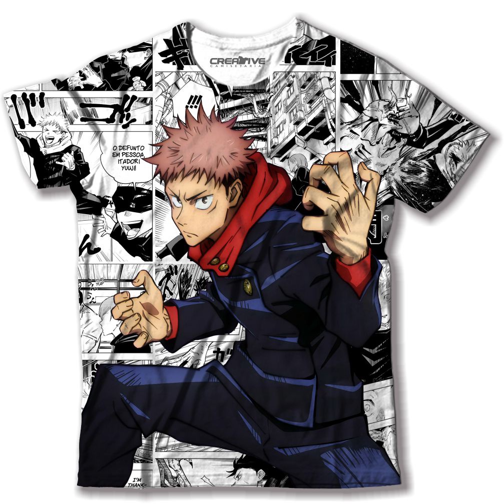 Camisa Camisetas Personagem Itadori Anime Jujutsu Kaisen  Adulto e Infantil em Oferta na Shopee