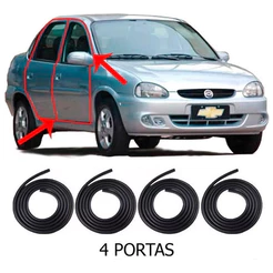 Kit Borrachas Vedação Classic 2002 2003 2004 2005 4-portas.