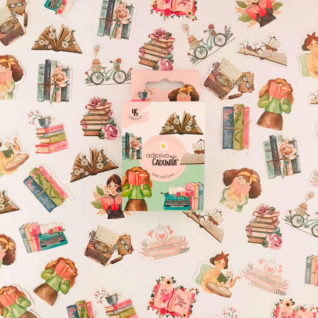 Adesivos Stickers na Caixinha Amor por Livros | Shopee Brasil
