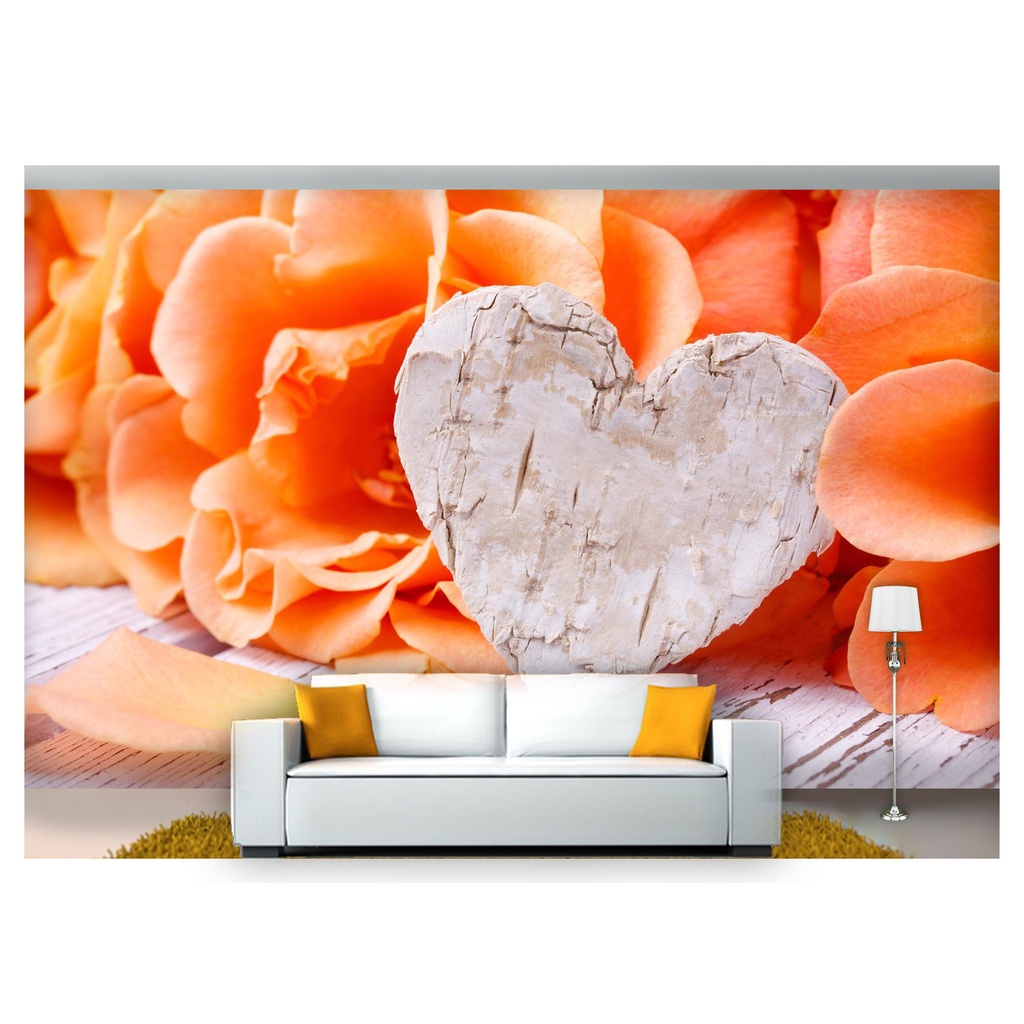 papel de parede Flores Rosas Romantico 3D 10m² NFL248