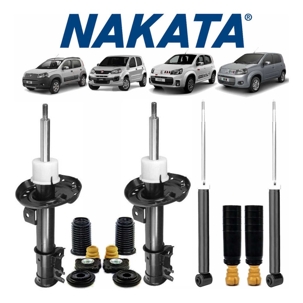 4 Amortecedor Nakata Dianteiro / Traseiro + 4 Kit Batente Uno | Shopee ...
