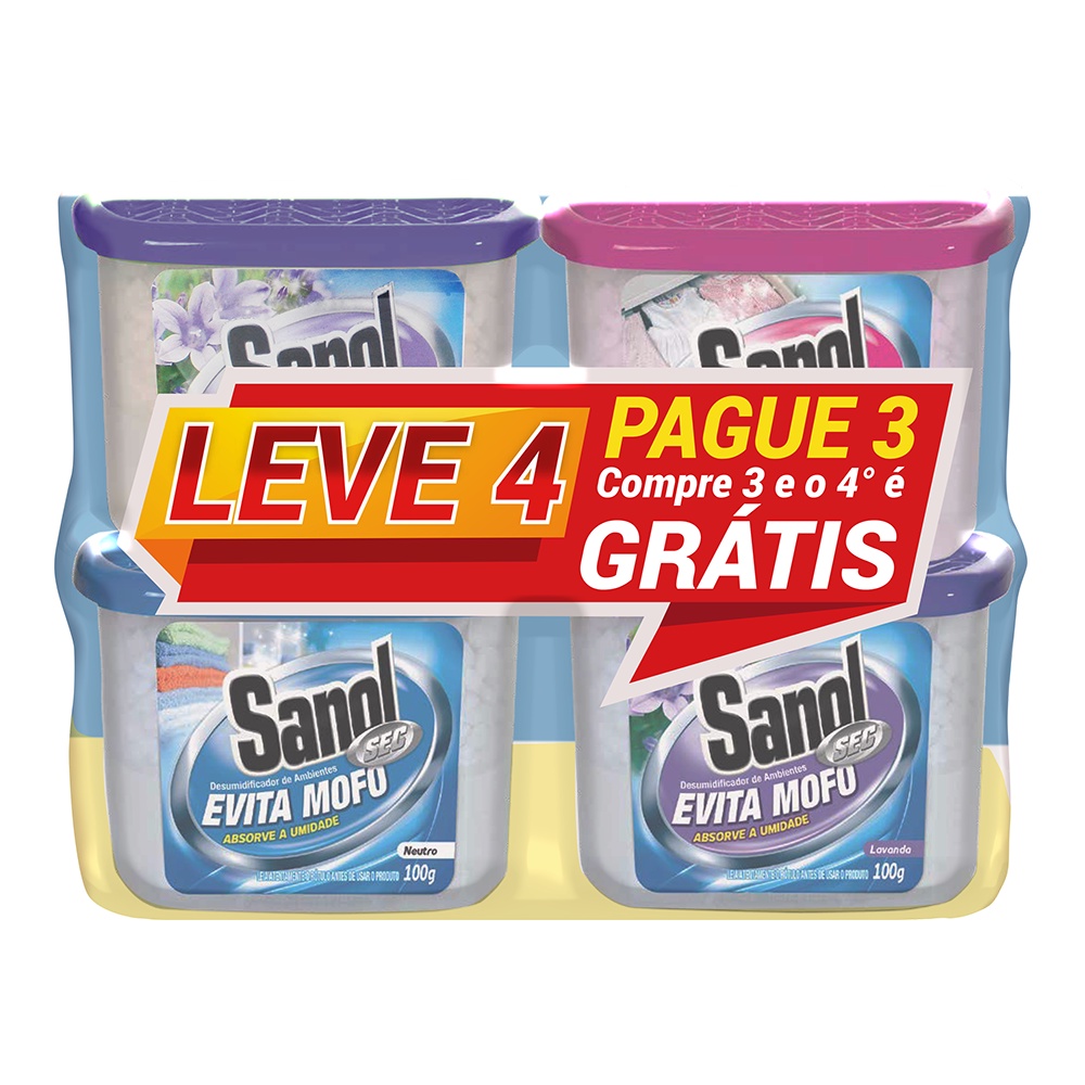 Antimofo Evita Mofo Desumidificador Sanol Kit 4 Unidades Fragancias Tira Absorve Umidade Gabinetes Armario Gaveta Auto