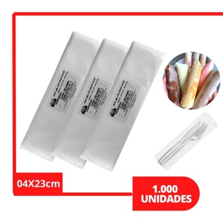 1.000 Saco Geladinho Sacole 04x23 Saco Plastico P/ Talher em Oferta na Shopee