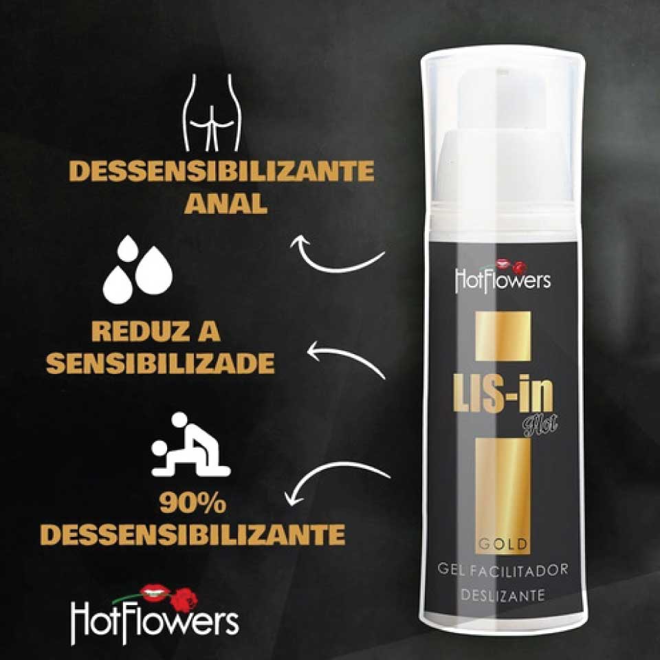 Gel Facilitador Lis In Gold Lubrificante Anestesico Anal