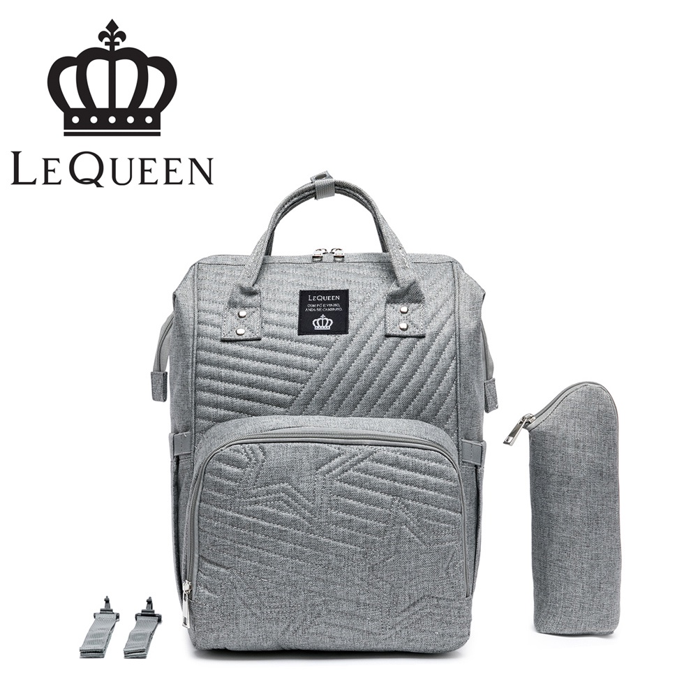 Mochila Bolsa Maternidade Bebê Mamãe Lequeen Porta Mamadeira Térmico Original em Oferta na Shopee