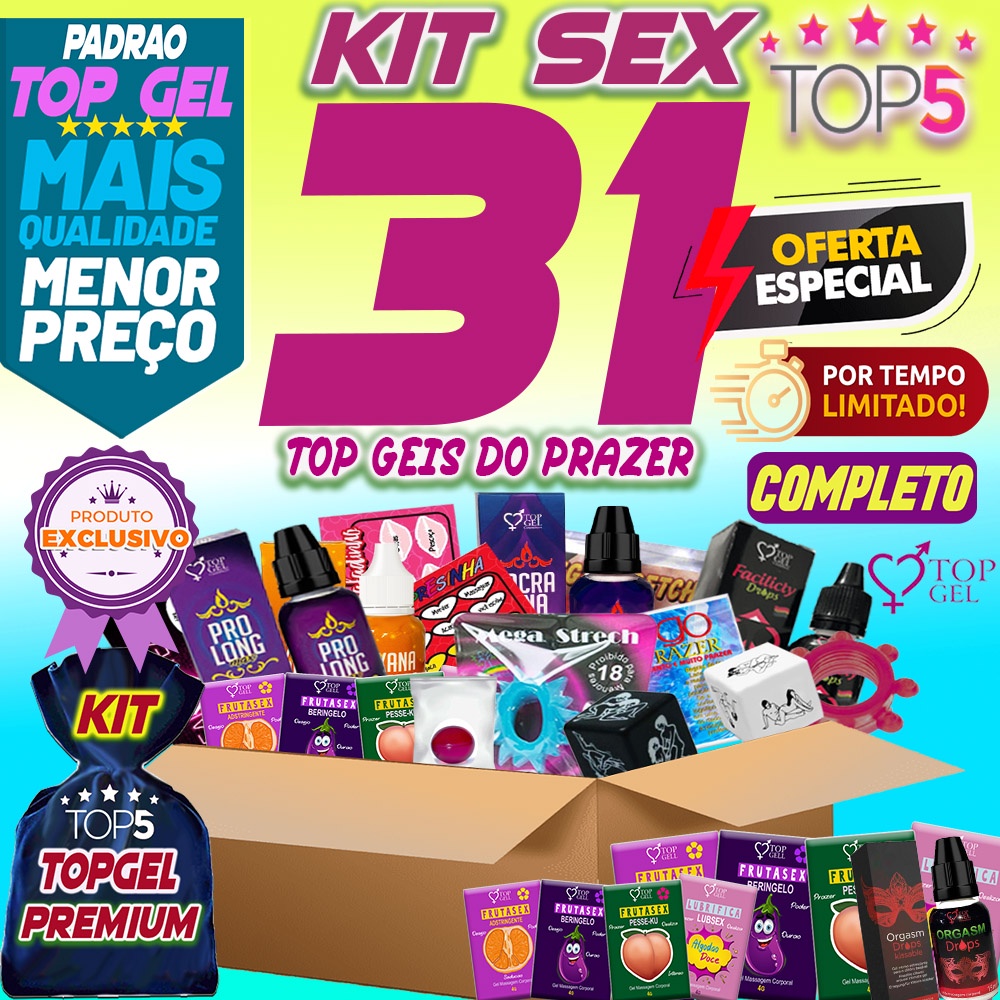 Kit Top Gel 5 Estrelas Géis Sexy Especiais Eróticos Sex Shop Escorrega O Preço