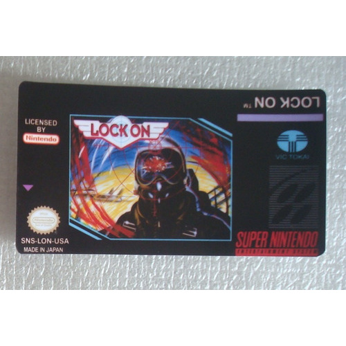 Label Frontal Do Jogo Lock On - Super Nintendo Snes Adesivo