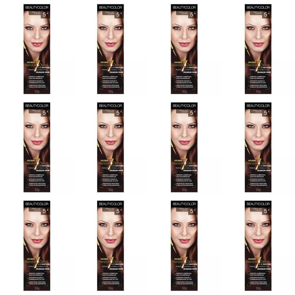 Beautycolor Tinta Creme 5 4 Castanho Claro Acobreado Kit C 12 Shopee Brasil