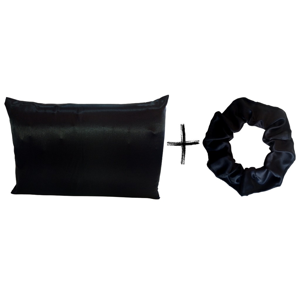 Fronha para travesseiro de seda cetim avulsa + xuxinha para cabelo de seda cetim em Oferta na Shopee