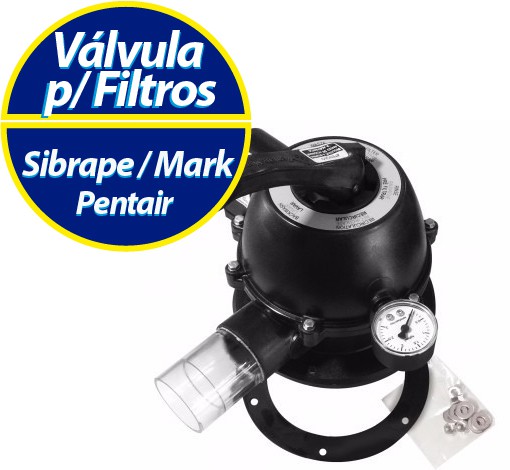Válvula Parafusada para filtros c/ manômetro Sibrape / Mark / Pentair