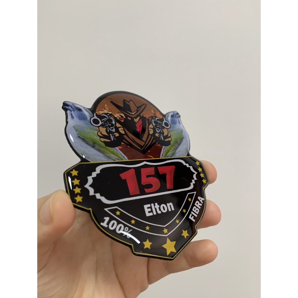 Placa personalizada para gaiola de pássaros resinada coleiro, trinca, papagaio, etc...