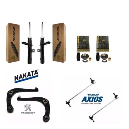 Kit Amortecedor Dianteiro Bandeja Bieleta Peugeot 206 207