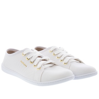 Tênis Moleca Casual Detalhe Pespontos Branco