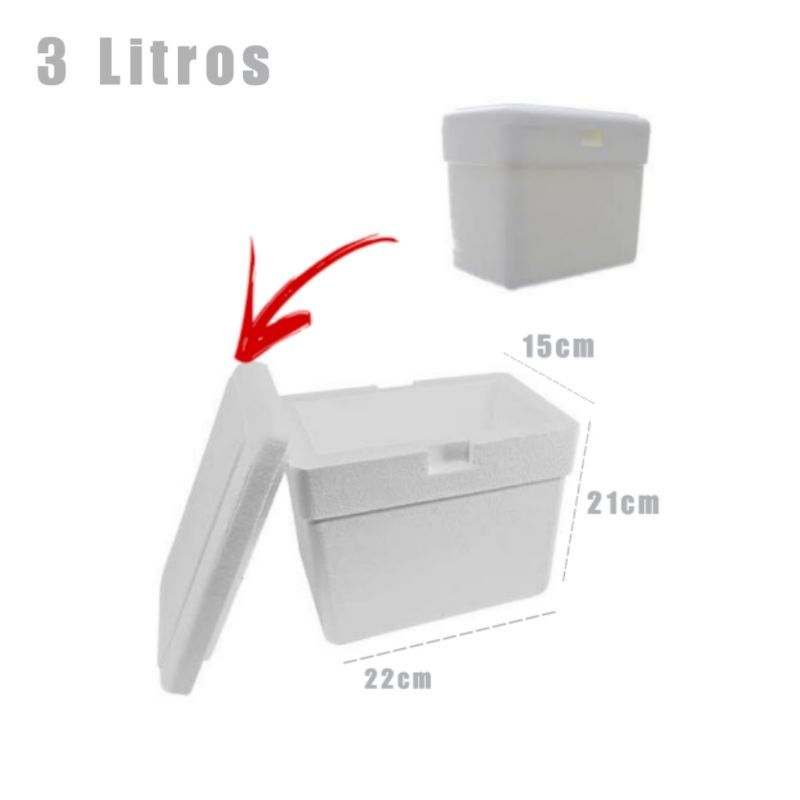 5 caixa térmica de isopor 3L/KG para sorvetes gelinho bolos perecíveis vacinas - ISOTERM TERMICA