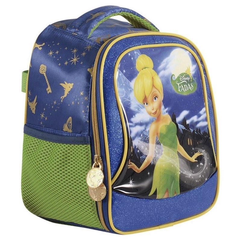 Lancheira Infantil Fadas Sininho Lancheira Térmica Escolar Fadas Sininho Azul Verde Tinker Bell
