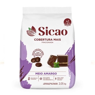 Cobertura Fracionada sabor chocolate Meio Amargo gotas 2,05 kg Sicao Mais