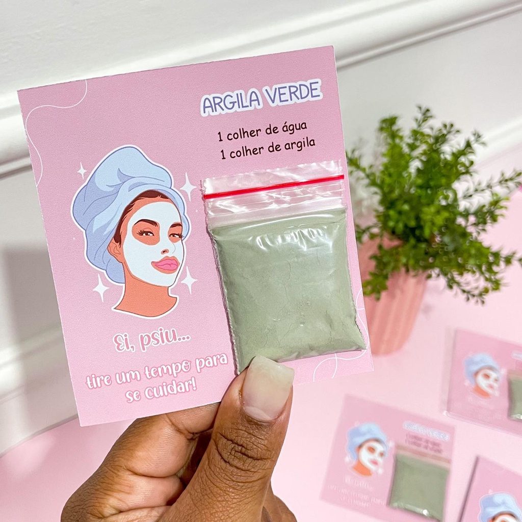 30 Mimo para cliente - Cartão + sachê argila  - Agradecimento em Oferta na Shopee