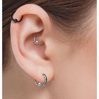 Piercing Captive em Aço Cirúrgico Helix, Tragus, Daith em Oferta na Shopee