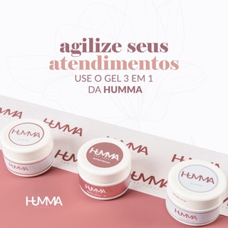 Gel Humma Pink Natural 28g - Novidade 3 Em 1 - Capa Base Curvatura ...