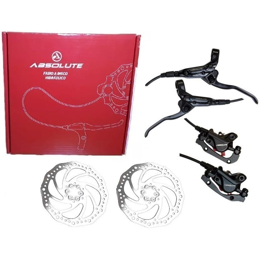 Freio Hidráulico Bike Absolute Disco 160mm Mtb Completo Par em Oferta na Shopee