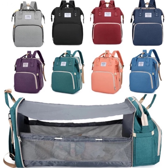 Imagem Mochila Bolsa Maternidade Térmica que vira Berço Multifunções Impermeável