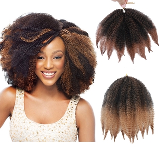 Afro Crespo Torção Crochê Marley Trança De Cabelo Kinky Tranças De 8 Polegada Curto