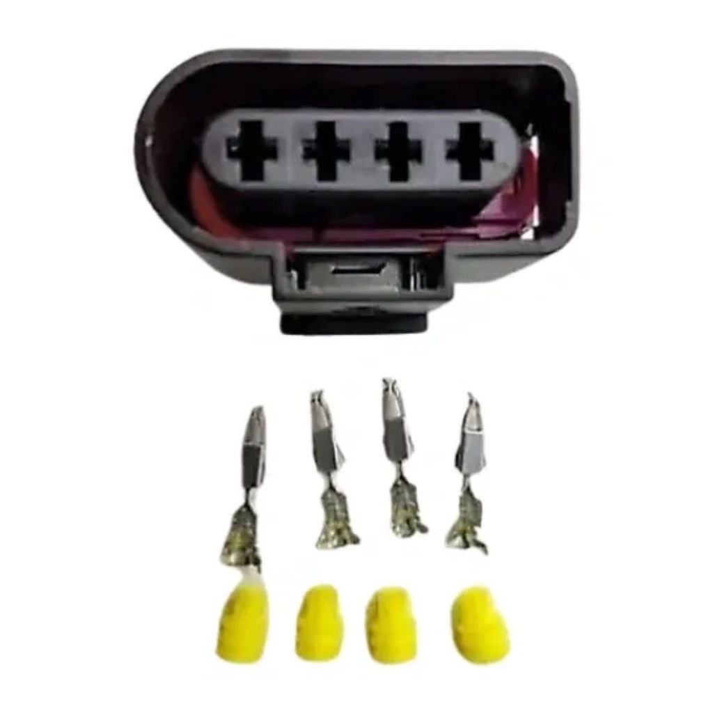 4 Kit Conector Bobina R8 Sonda Lambda VW  Farol Audi Sistema Circuito Eletrico do Carro Automovel Veiculo Igniçao