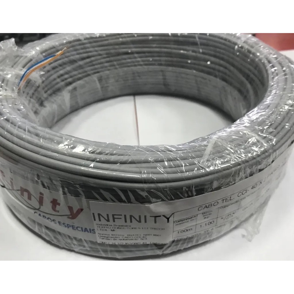 Cabo Cci Alarme Interfone Telefone 2 Pares Multicores 100M Tvx