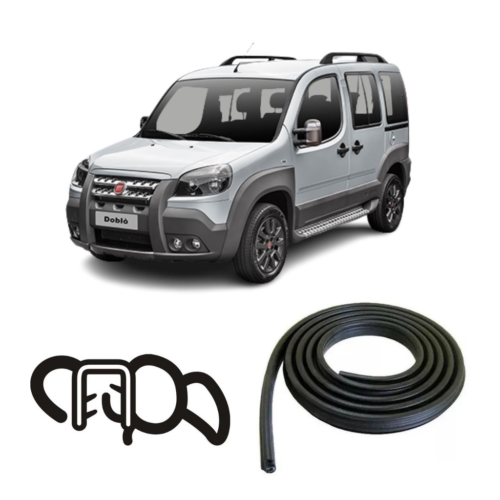 Borracha De Porta Dianteira E Lateral Preta Estriada Fiat Doblo em Oferta na Shopee