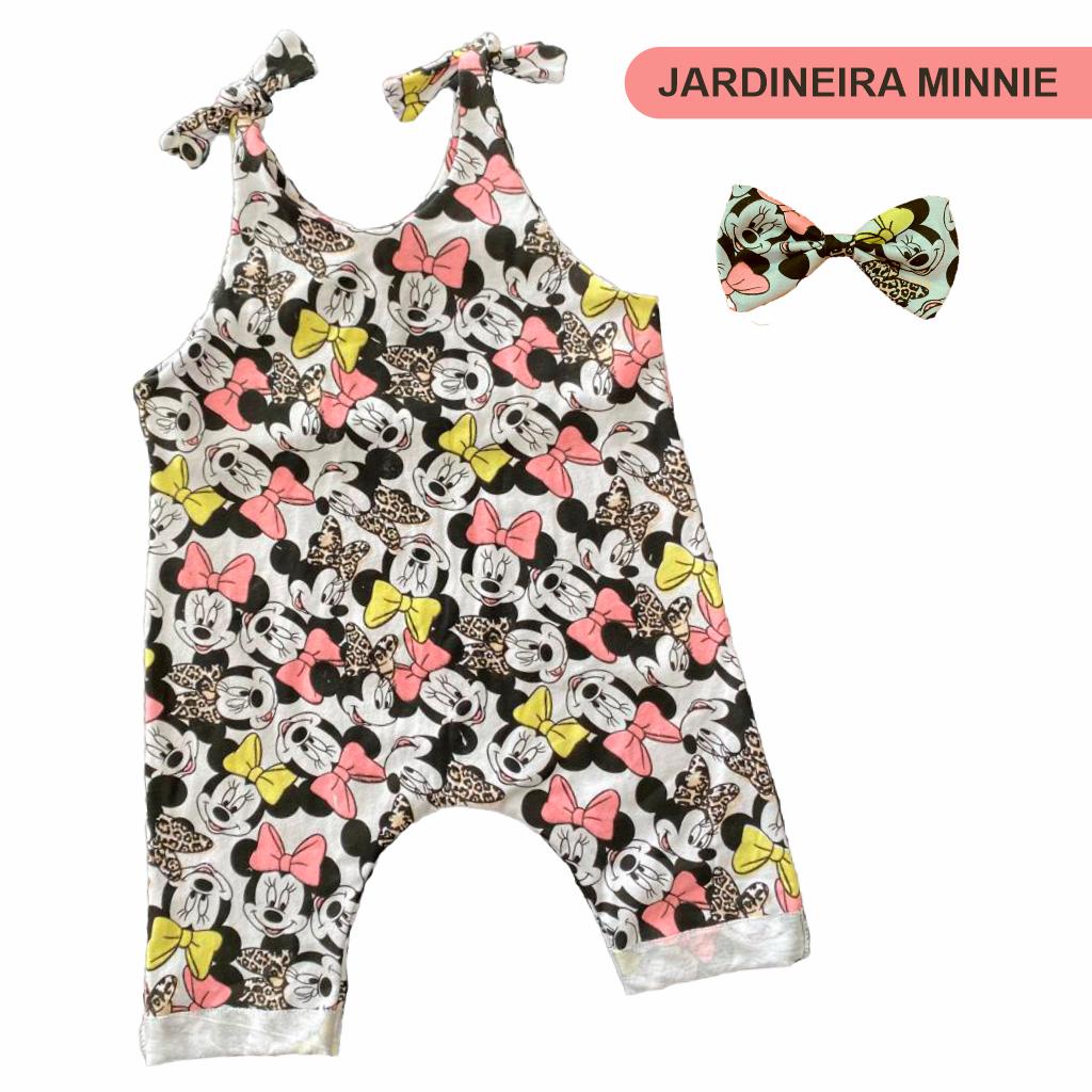 Macacão Jardineira Infantil Mickey Minnie Roupa Luxo Fantasia Mesversário
