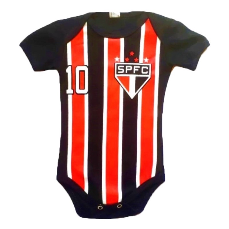 Body de Bebe Tematico Time Sao Paulo Futebol Envio 24hrs -PRETO em Oferta na Shopee