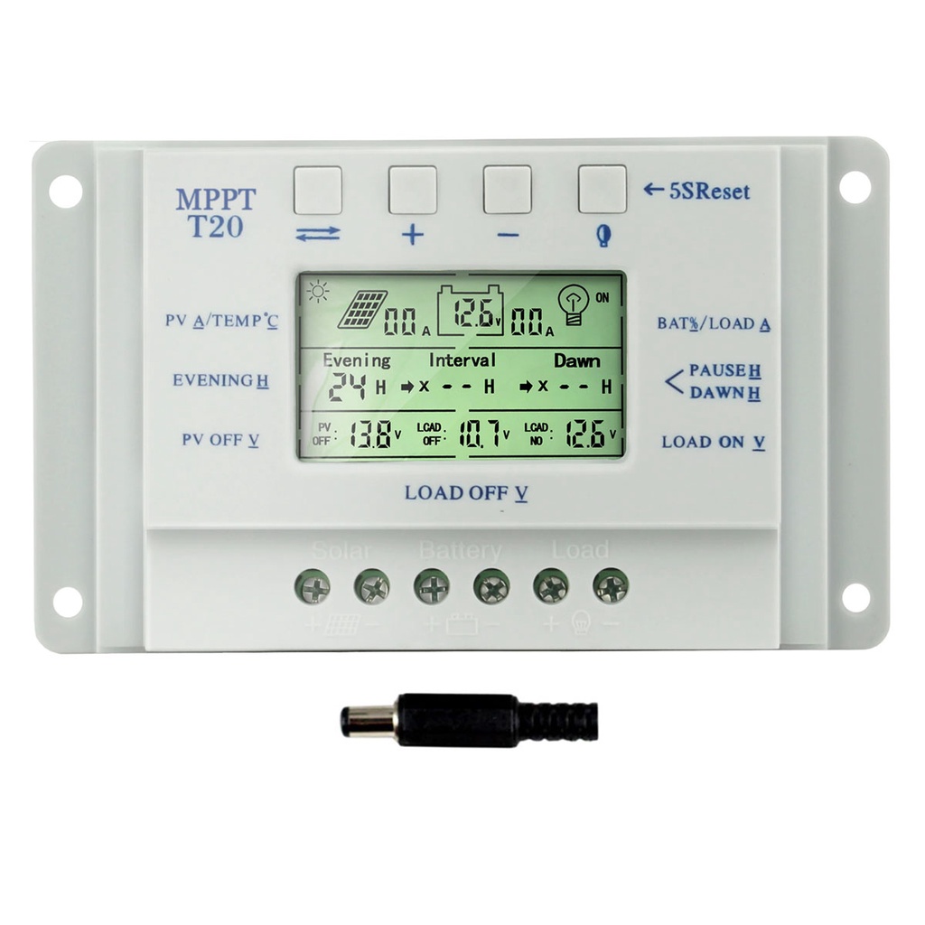 Controlador De Carga Solar Mppt 20a - 12/24v Energia Solar