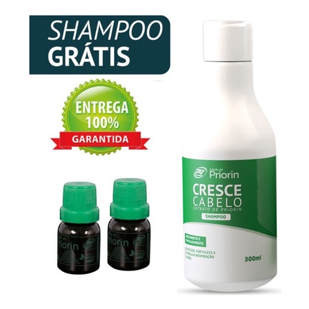 Shampoo Cresce Cabelo 2 Tônicos Crescimento Capilar Extrato de Priorin Kit Fortalecimento dos pelos