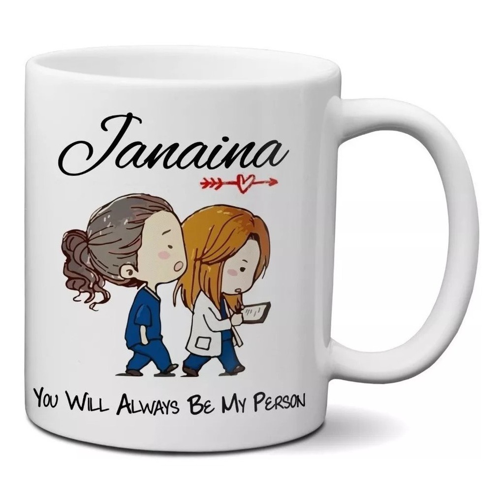 Caneca You Are My Person Greys Anatomy C Nome Personalizado Super Presente