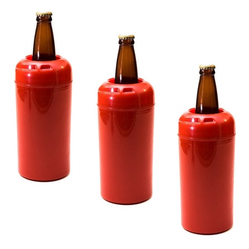 Porta Garrafa Cerveja Litrão 1000ml Cervegela Kit 3 Peças