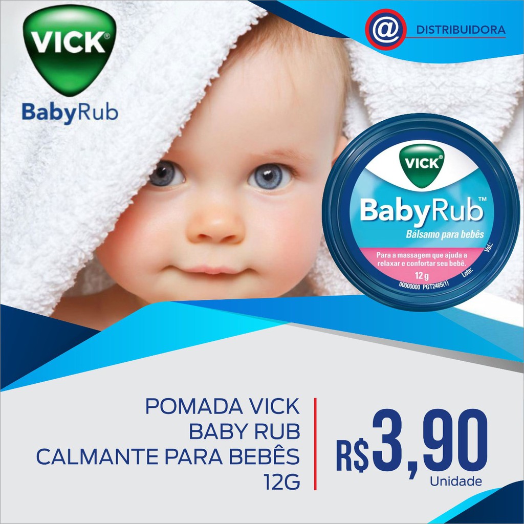 Pomada Vick Babyrub Balsamo Calmante Para Bebes 12g Shopee Brasil