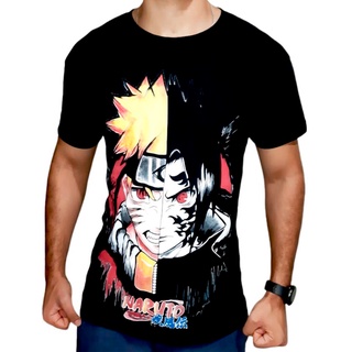 Camiseta Naruto vs Sasuke Raposa Chidori Camisa Anime Blusa Ogabel