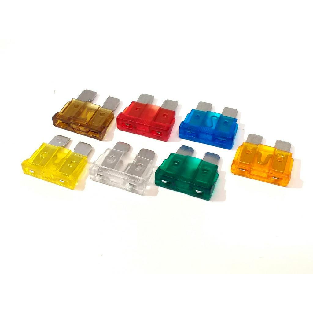 Fusível Automotivo Lâmina 5A 10A 15A 20A 25A 30A E 40A kit com 70 Fusíveis 10 unidades de cada amperagem Carro Veiculo Misto Substituição Médio Veicular