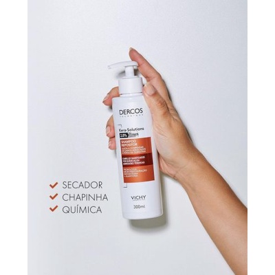 Shampoo Dercos Kera Solutions Vichy 300ml - Reparação Capilar00ml