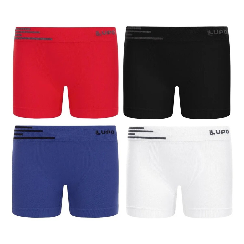 Kit C/10 Cuecas Boxer Infantil Sem Costura Microfibra Lupinho 132 em Oferta na Shopee