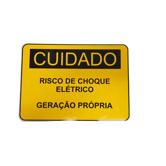 Placa Cuidado - Geração Própria - Padrão Energisa, Cemig, Enel Goias, Cemig, Celesc Eletrobras - Tam 25x18 CA