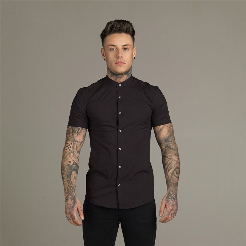 Camisa Social Masculina Gola Padre de Luxo Com Manga Curta Slim Fit 100% Viscose Ideal para Saida de Praia
