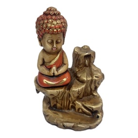 Imagem Porta Incenso Incensário Buda Meditando Cascata De Fumaça