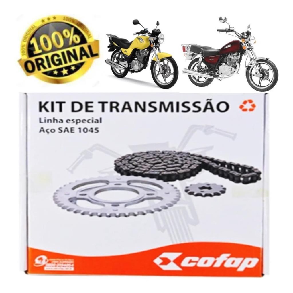 Kit Relacao Transmissao Tracao Suzuki Yes 125 Intruder 125 2004 2005 2006 2007 2008 2009 2010 2011 2012 2013 2014 2015 Original Cofap