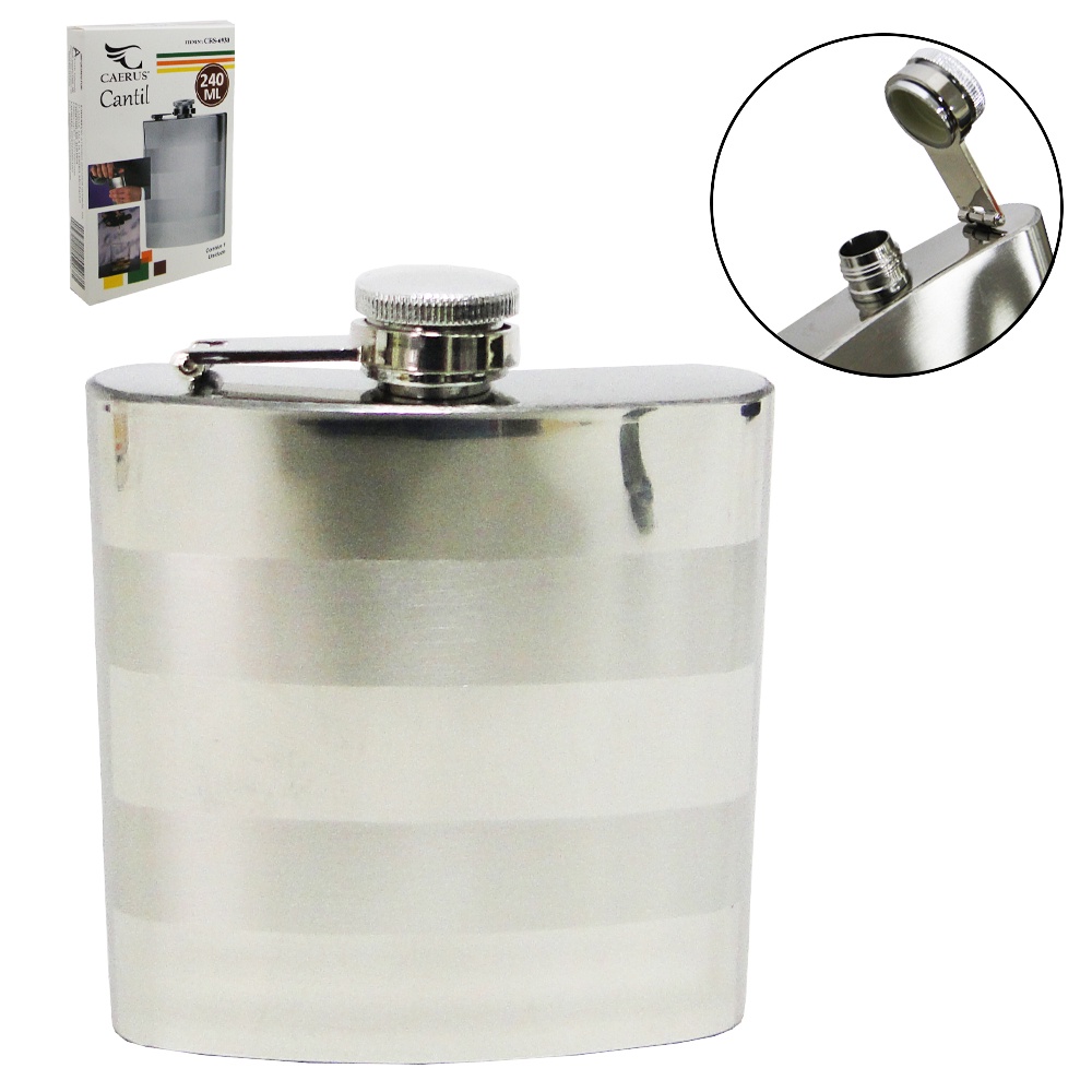 CANTIL DE INOX 240ML 13,5X9,5X2,5CM NA CAIXA