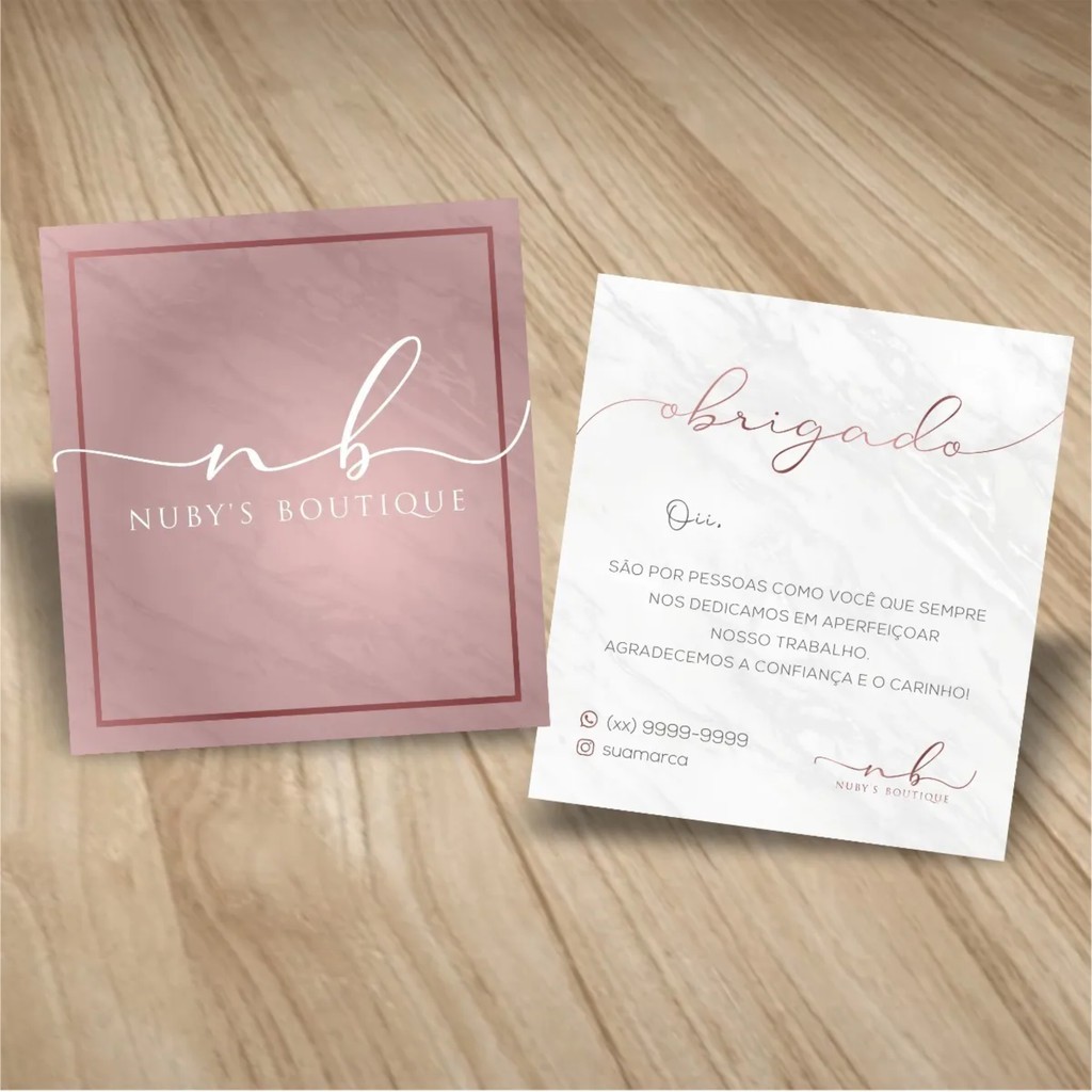 Cartão De Agradecimento - 10x9cm - Couche 250g - 500 Unid em Oferta na Shopee