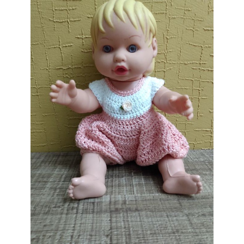 ROUPA EM CROCHÊ PARA BONECA BABY ALIVE - MACAQUINHO CURTO.