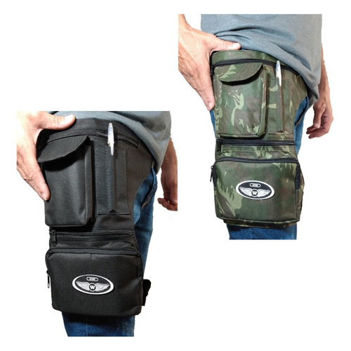 Kit 6 Pochetes De Perna Cartucheira Preta e Camuflada Atacado Imperdível