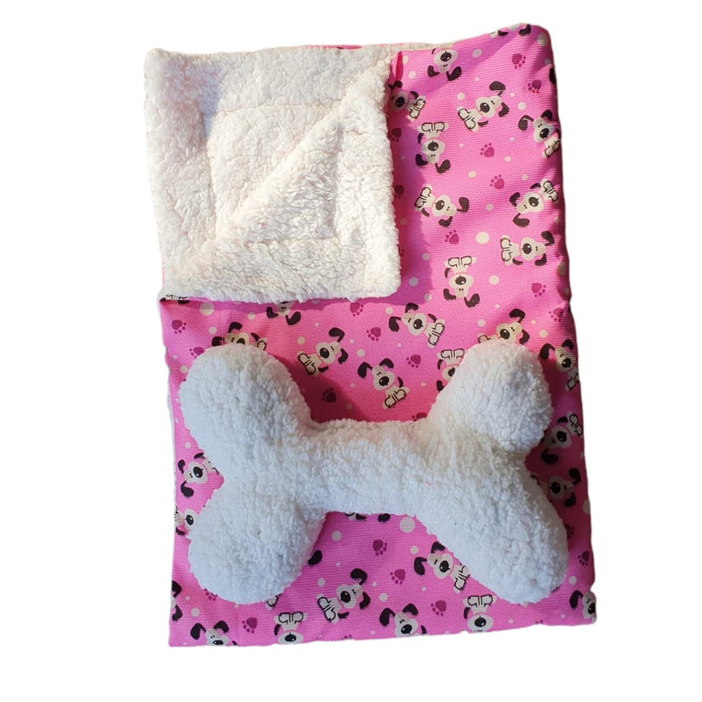 Manta M  Sherpa Com Gorgurinho E Ossinho Mantinha Lã de Carneiro